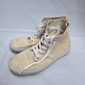 Womens Vans Beige High-Top Zip Skate Shoe Sneakers Size 6